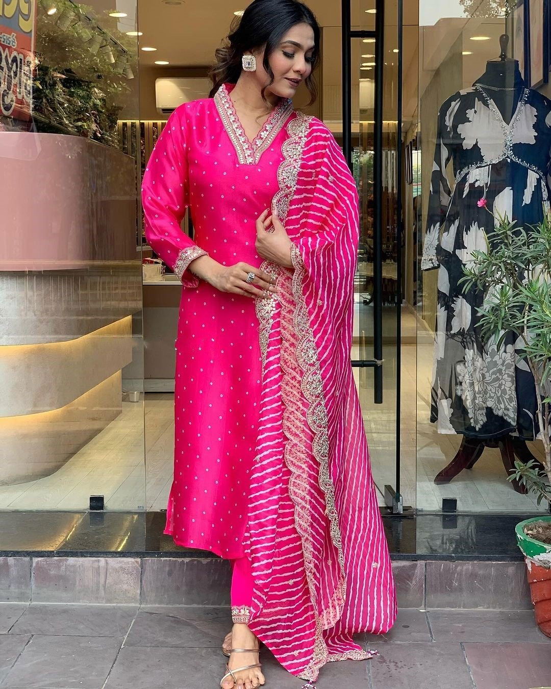 Jenny Chanderi Embroidery Printed Readymade Suits Wholesale Clothing Suppliers In India